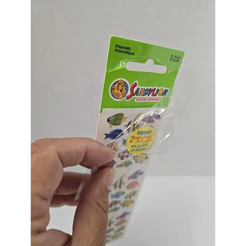 Vintage Sandylion Prismatic Tropical Fish Stickers Sealed Sheet Micro Aquarium